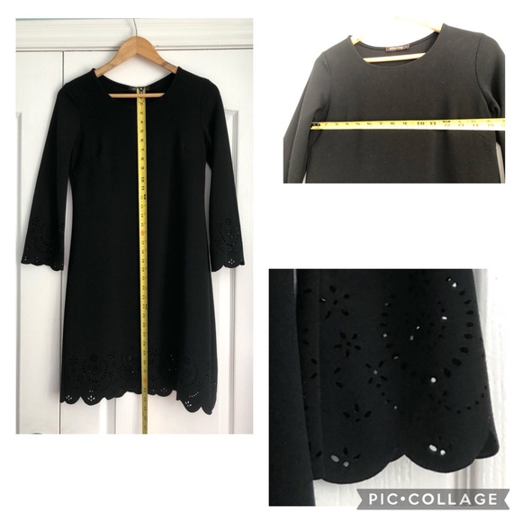 Black shift dress with eyelet cutout - Picture 3 of 4